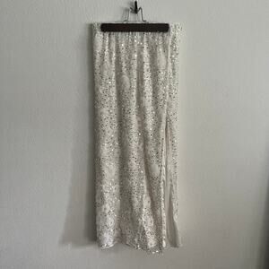 Show Me Your MuMu Love Letter Beaded Embroidered Maxi Skirt with Side Slit